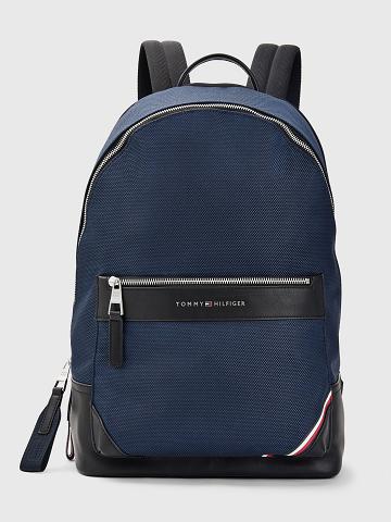 Férfi Tommy Hilfiger Tommy Stripe Backpack Táska Sötétkék | HU 1495DFM